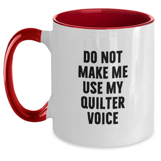 Birthday Gift for Her Quilter Two Tone Coffee Mug Present Black Red & - Main