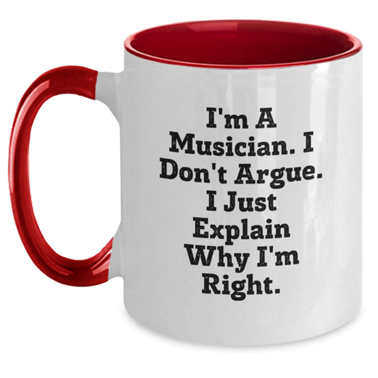 Funny Musician Gifts from Friends for Christmas Two Tone Coffee Mug - Unique Musician Inspirational Mugs for Men Women - Main