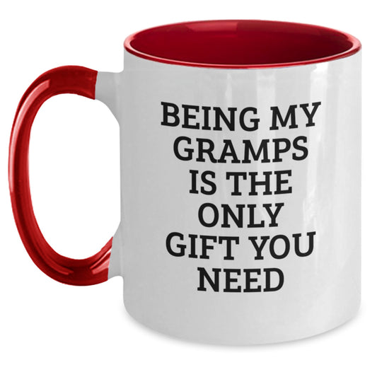 Funny Gramps Gifts from Family to Him, Being My Gramps Is The Only Gift You Need, Two Tone Coffee Mug for Men, Graduation Unique - Main