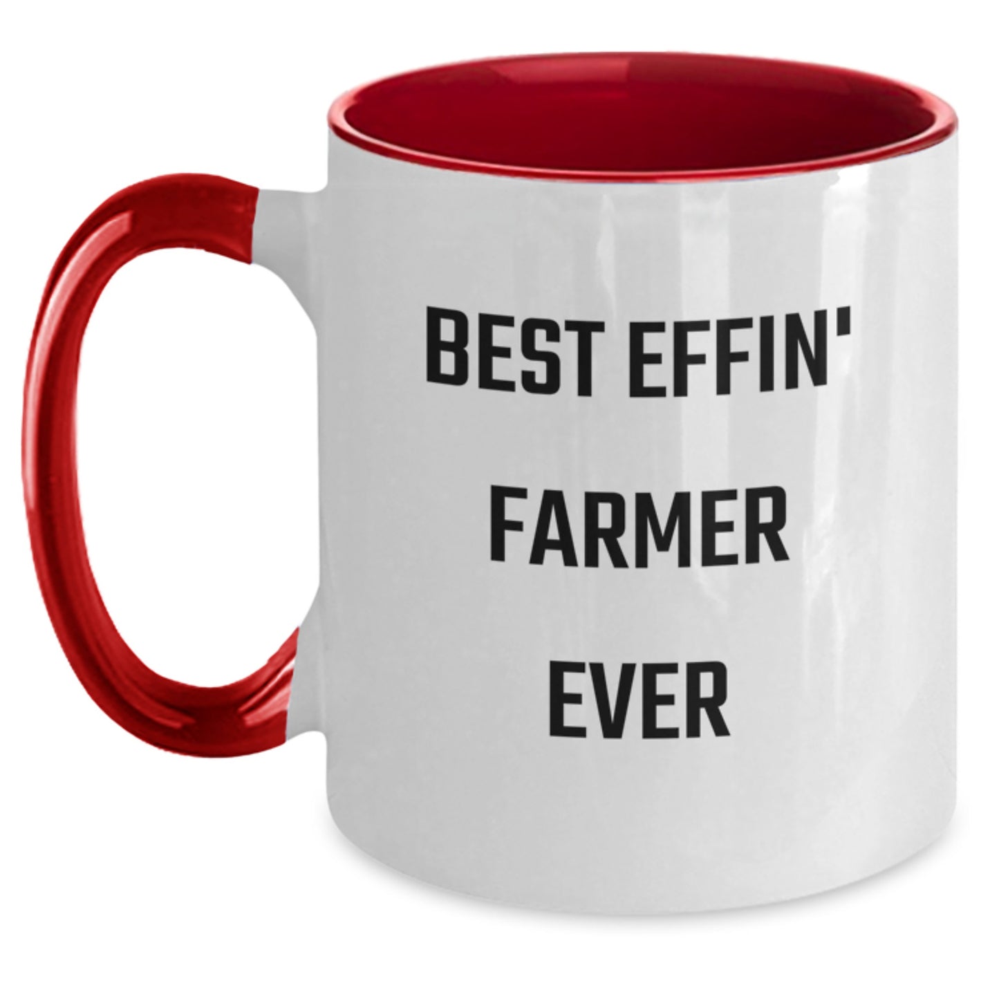 Funny Farmer Gifts for Him from Friends - Best Effin' Farmer Ever Two Tone Coffee Mug for Graduation, Unique Mugs for Farmers, Men, or Coworkers - Main