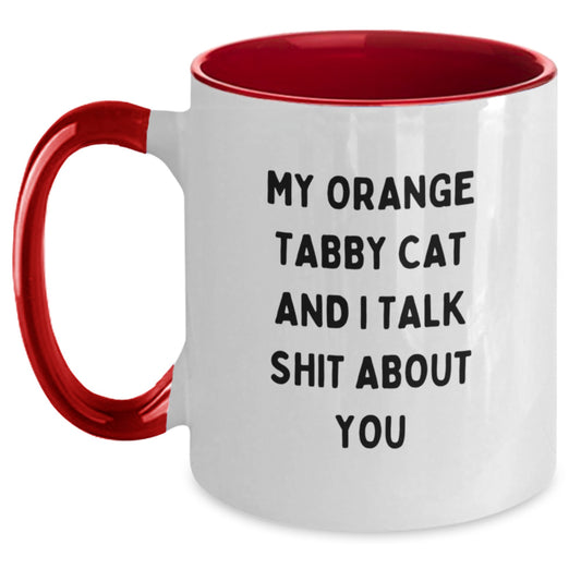 Funny Orange Tabby Cat Two Tone Coffee Mug Gifts for Men - Gifts from Family on Father's Day - Main