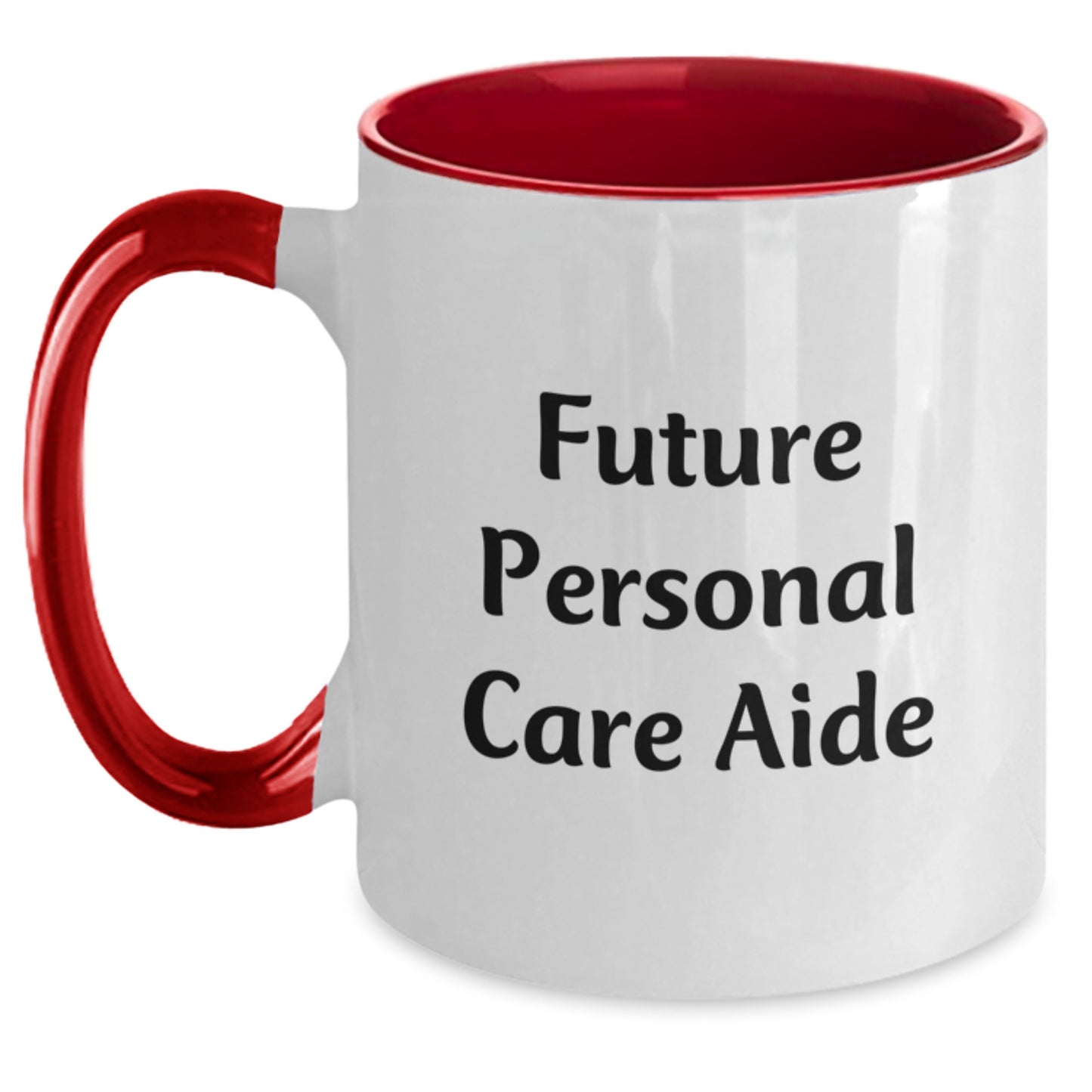 Funny Future Personal Care Aide Gifts from Friends, Birthday Unique Presents for Personal Care Aide, Two Tone Coffee Mug - Main