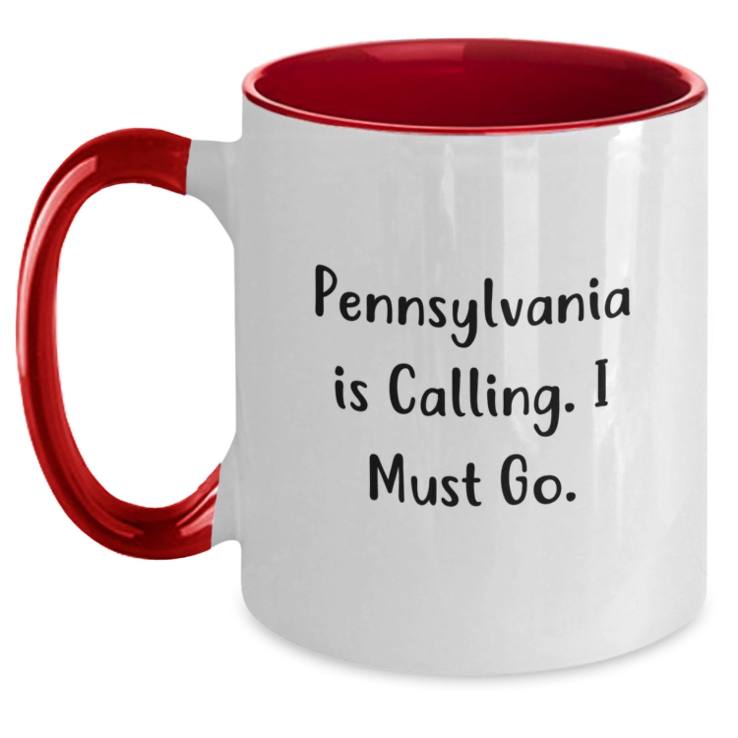 Pennsylvania Calling Funny Two Tone Coffee Mug Gifts for Men Women Friends from Family - Main