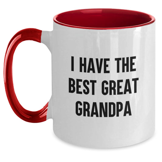 Funny Grandpa Gifts from Men to Grandpa - Two Tone Coffee Mug 'I Have The Best Great Grandpa' for Graduation Unique Gifts - Main