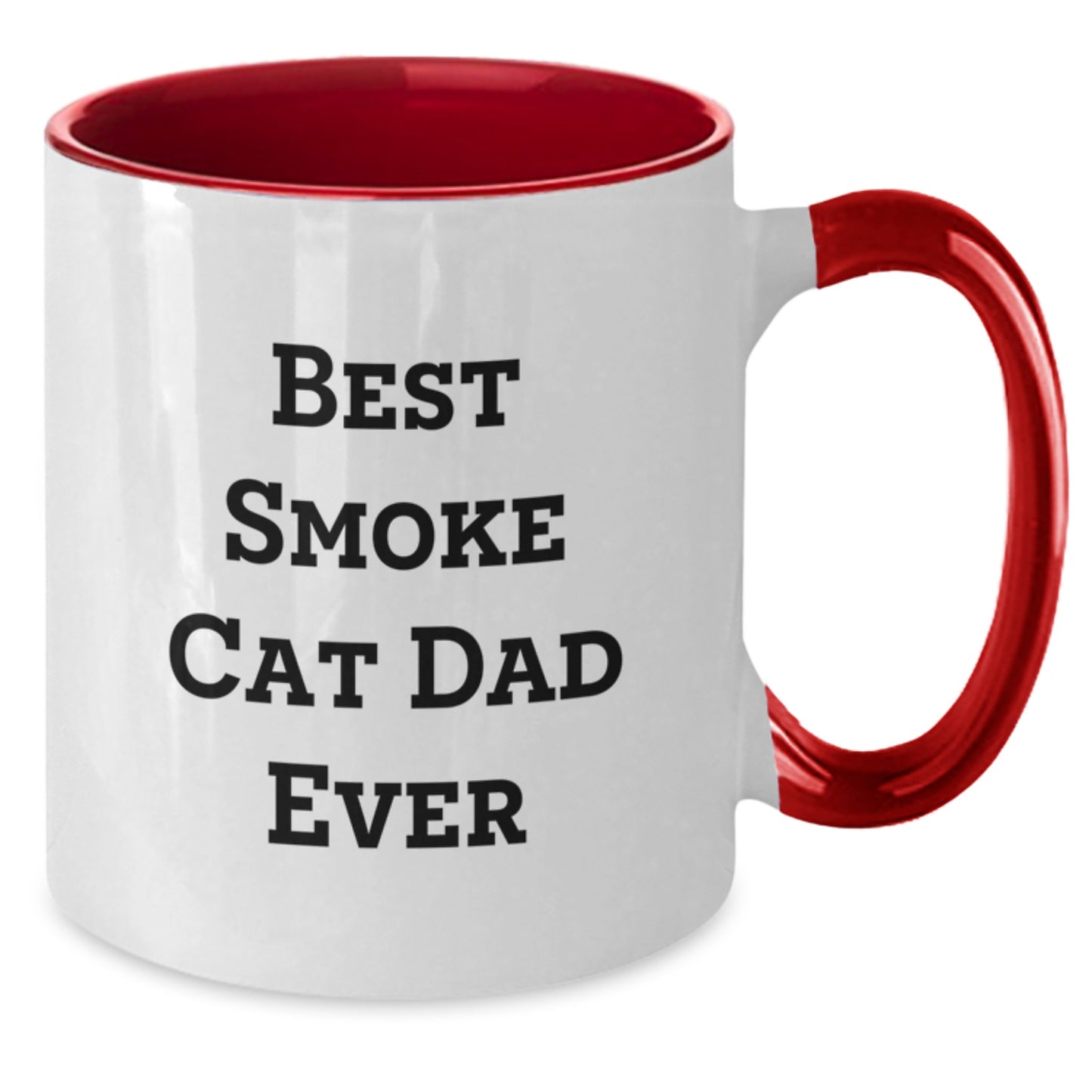 Funny Smoke Cat Dad Ever Gifts from Friends for Birthday Unique Smoke Cat Lovers Two Tone Coffee Mug - Additional