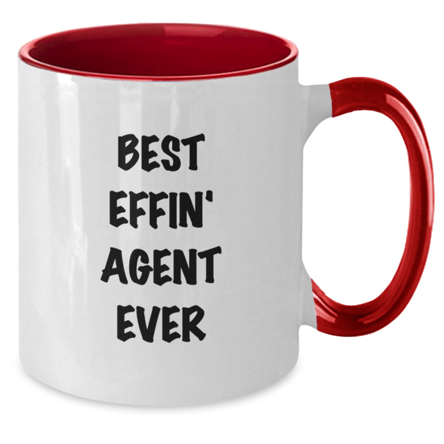 Funny Agent Gifts - Best Effin' Agent Ever Two Tone Coffee Mug, Birthday Unique Gifts from Friends, Coworkers, Family - Additional