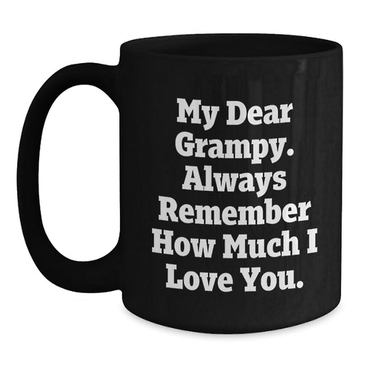 Grampy Love Gifts for Men, Funny Black Coffee Mug, Gift from Family, Perfect for Grampy - Main