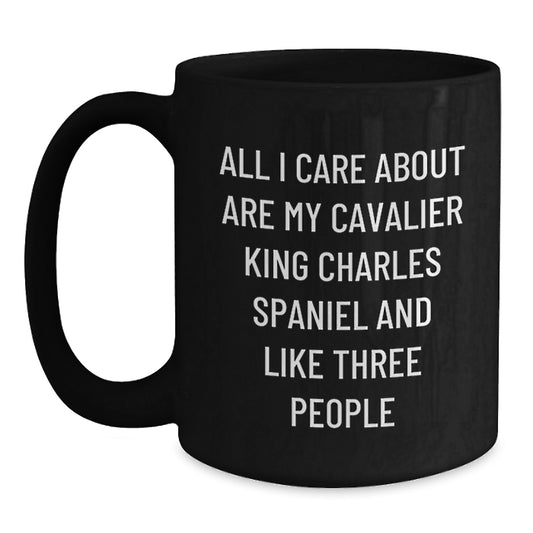 Cavalier King Charles Spaniel Dog Lover Funny Black Coffee Mug Gifts from Men to Women for Valentine's - Main