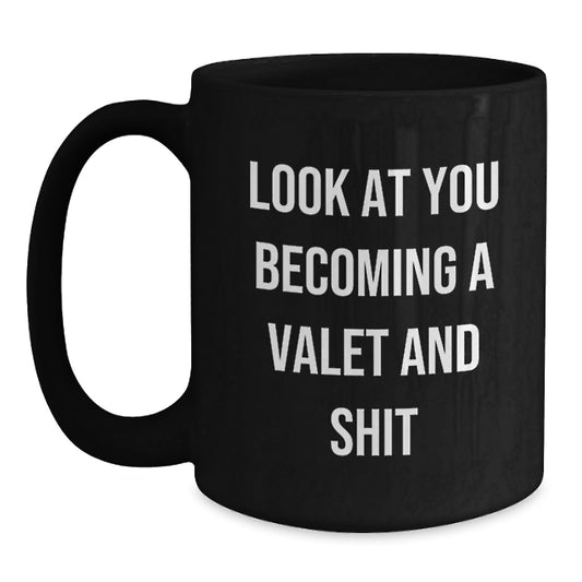 Funny Valet Gifts from Men, Funny Black Coffee Mug for Valet, Unique Mother's Day Unique Gifts for Valet - Main
