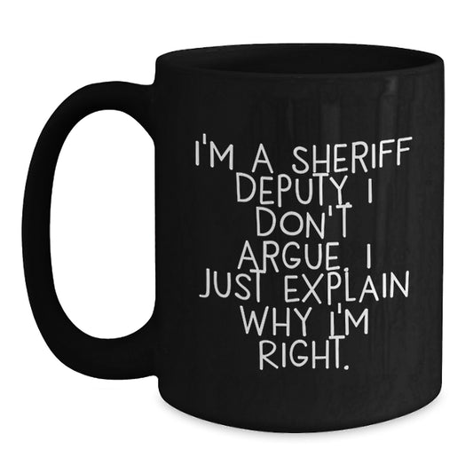 Favorite Sheriff Deputy Black Ceramic Mug for Kids Birthday Gift - Main