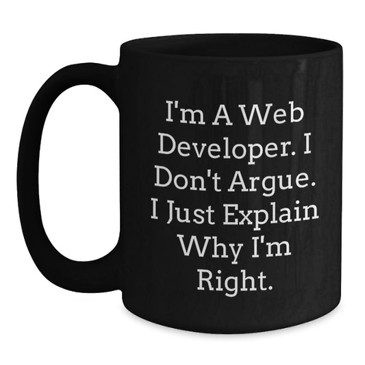 Gifts from Friends for Web Developers, Funny Inspirational Black Coffee Mug for Graduation Unique Gifts - Main