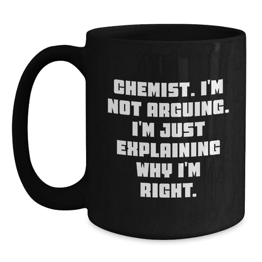 Chemist Keepsake Black Coffee Mug for Him 11oz Premium Christmas Gift - Main