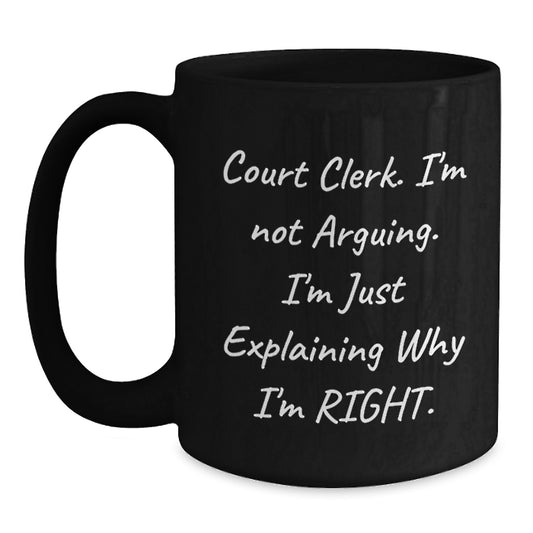 Funny Court Clerk Gifts from Men to Court Clerks, Christmas Unique Gifts for Court Clerks, Court Clerk Black Coffee Mug - Main