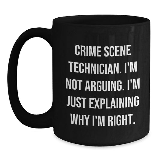 Funny Crime Scene Technician Black Coffee Mug Gifts for Crime Scene Technician, Graduation Unique Gifts from Friends, Coworkers, Family - Main