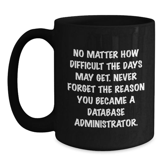Funny Database Administrator Black Coffee Mug Gifts for Men, Unique Christmas Unique Gifts from Friends, Inspirational Quote for Database Admin - Main
