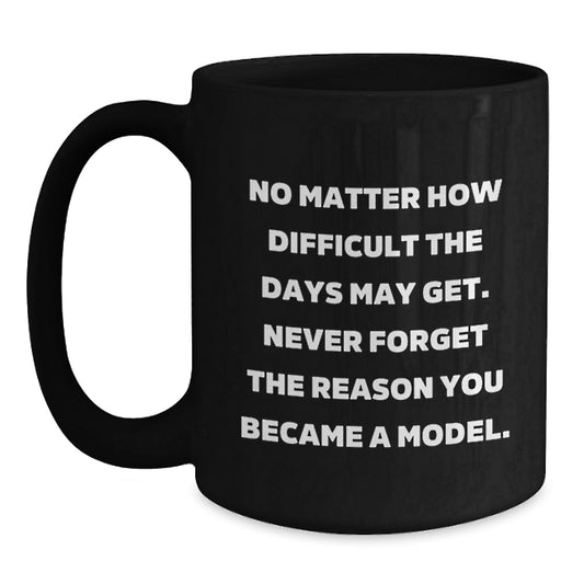 Funny Model Gifts for Her - Black Coffee Mug with Inspirational Quote - Gifts from Family - Graduation Unique Gifts for Her - Model - Main