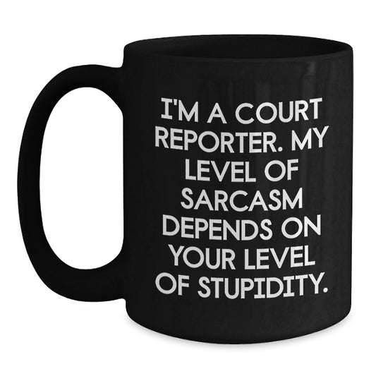 Funny Court Reporter Gifts, Black Coffee Mug for Court Reporter, Graduation Unique Gifts from Friends to Court Reporter Men or Women - Main