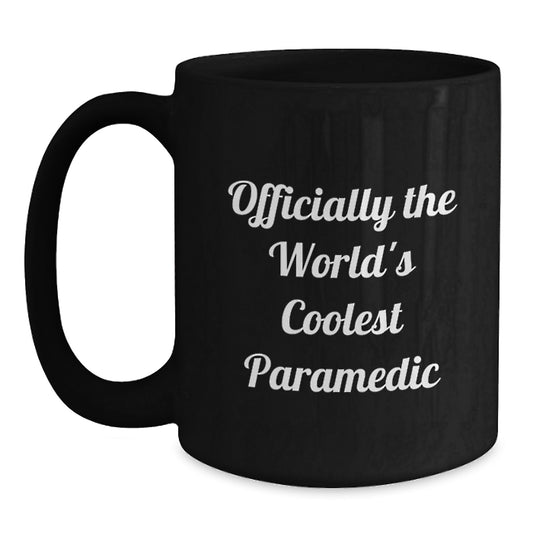 Funny Rescue Worker Gifts for Men - 'Officially The World's Coolest Rescue Worker' Black Coffee Mug, Graduation Unique Gifts from Family - Main