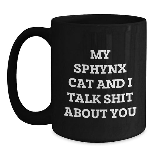 Funny Sphynx Cat Black Coffee Mugs for Christmas Unique Gifts from Friends to Family Members - Main