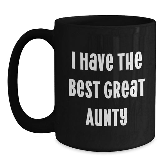Funny Aunty Gifts from Men to Women, Aunty Black Coffee Mug for Graduation Unique Gifts - Main