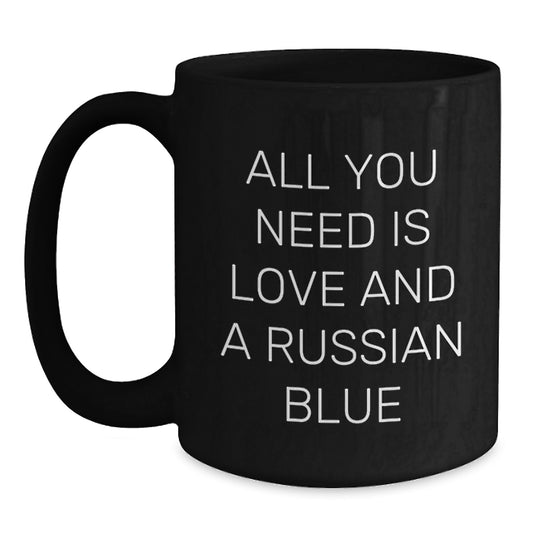 Funny Russian Blue Cat Lovers Gifts from Men Women Friends Family for Birthday Unique Mugs - Main