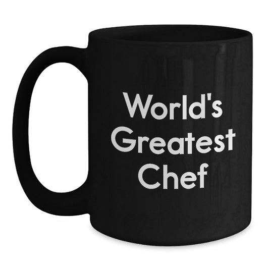 Funny Chef Gifts for the World's Greatest Chef, Graduation Unique Gifts from Friends to Celebrate Success in the Kitchen with Black Coffee Mug 11oz/15oz - Main