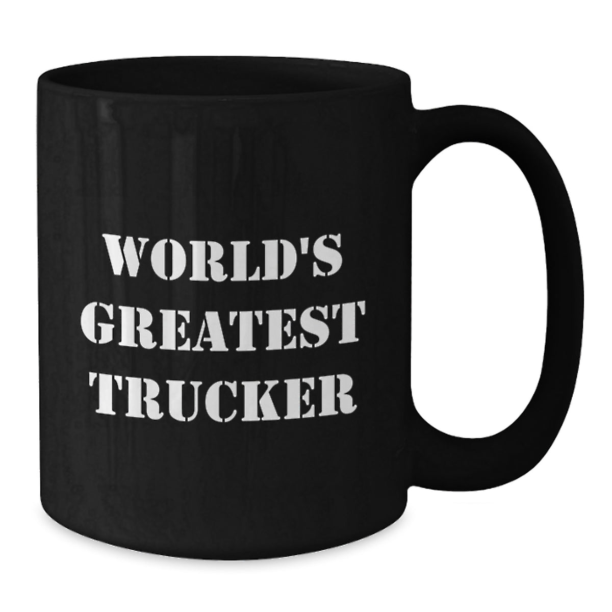 Funny Trucker Gifts from Friends - World's Greatest Trucker Black Coffee Mug, Unique Birthday Presents for Trucker Man, 11oz/15oz Ceramic Mug - Additional