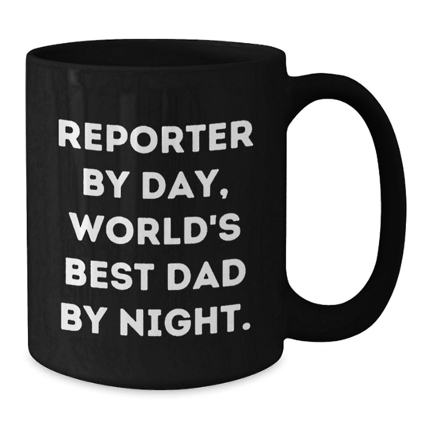 Funny Reporter Gifts for Men Christmas Unique Gifts from Dad, Reporter By Day Black Coffee Mug, Black Ceramic Mug with Quote - Additional