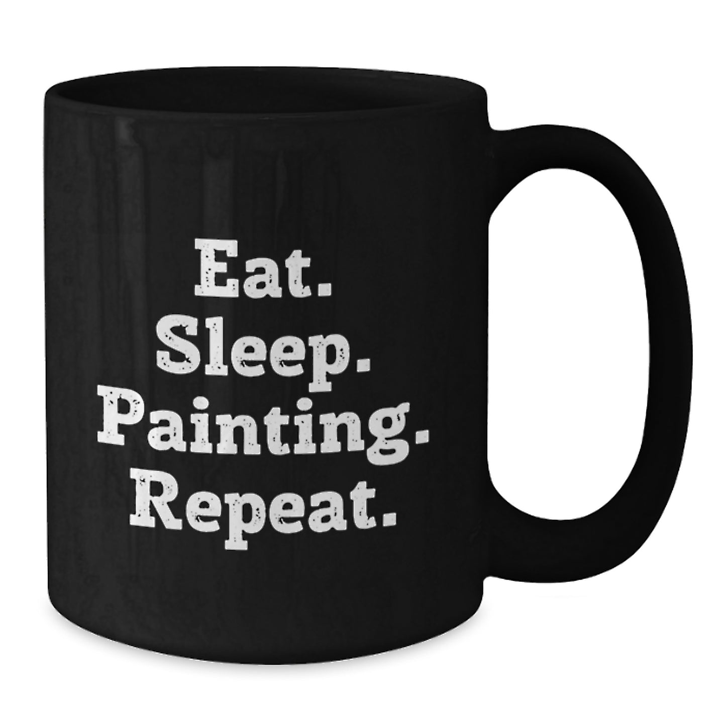 Funny Painting Inspirational Gifts from Friends for Painting Lovers Black Coffee Mug Eat Sleep Painting Repeat - Additional