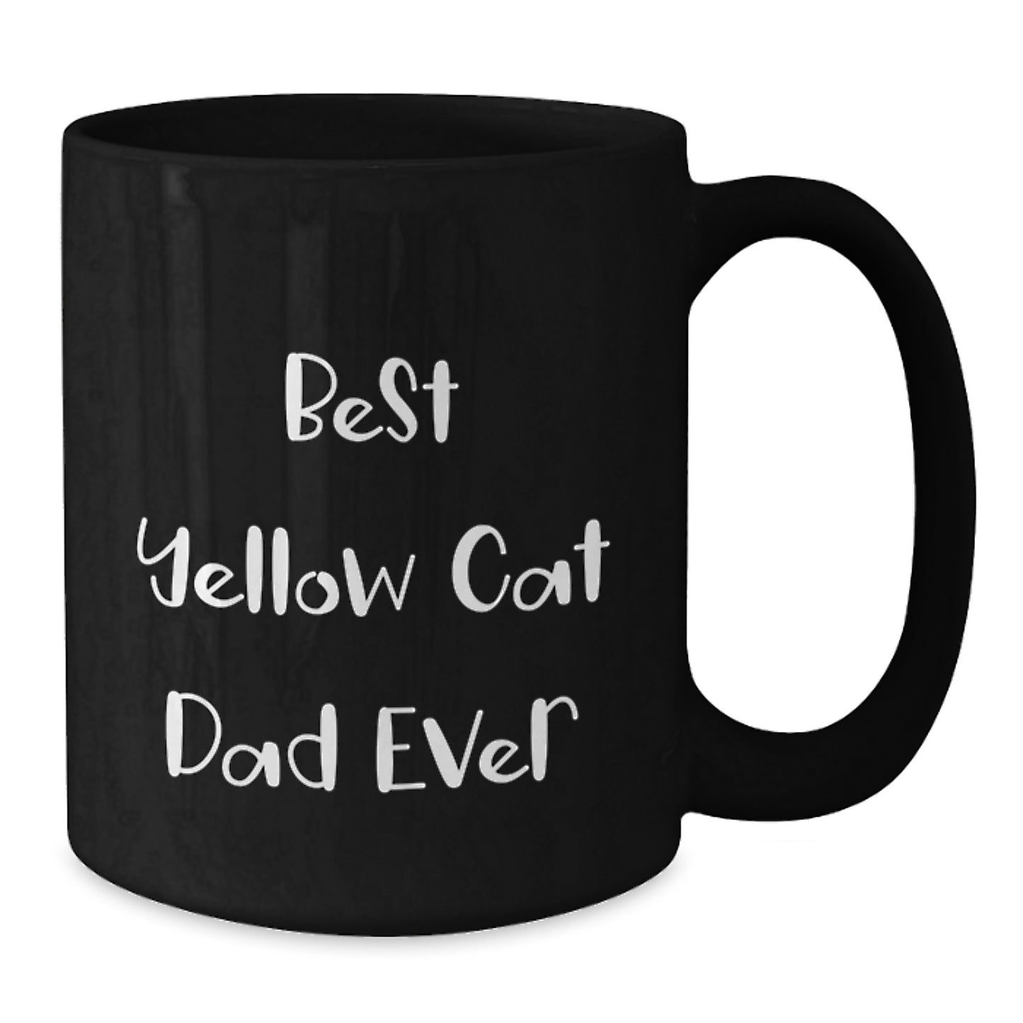 Funny Yellow Cat Dad Ever Black Coffee Mug Gifts for Him from Friends - Additional