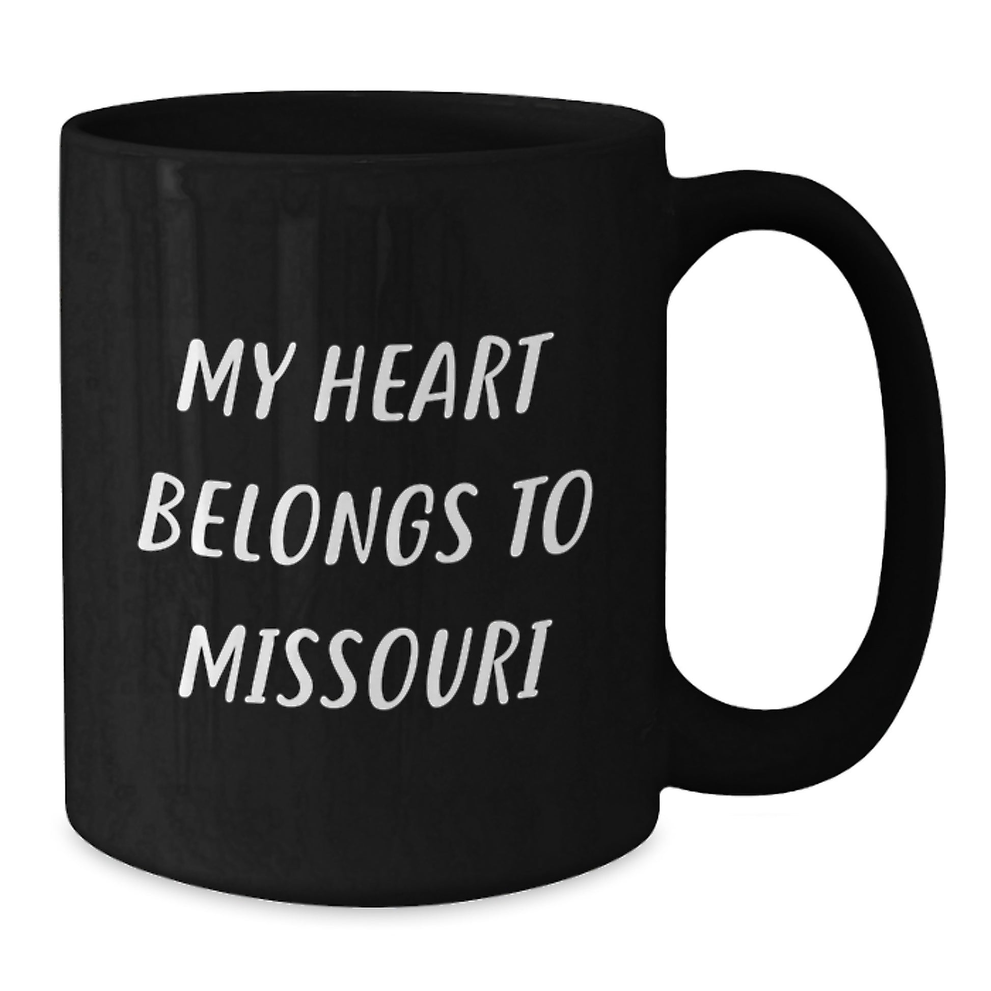 Missouri Love Gifts from Men to Friends and Family, 'My Heart Belongs To Missouri' Funny Black Coffee Mug, Birthday Unique Gifts - Additional