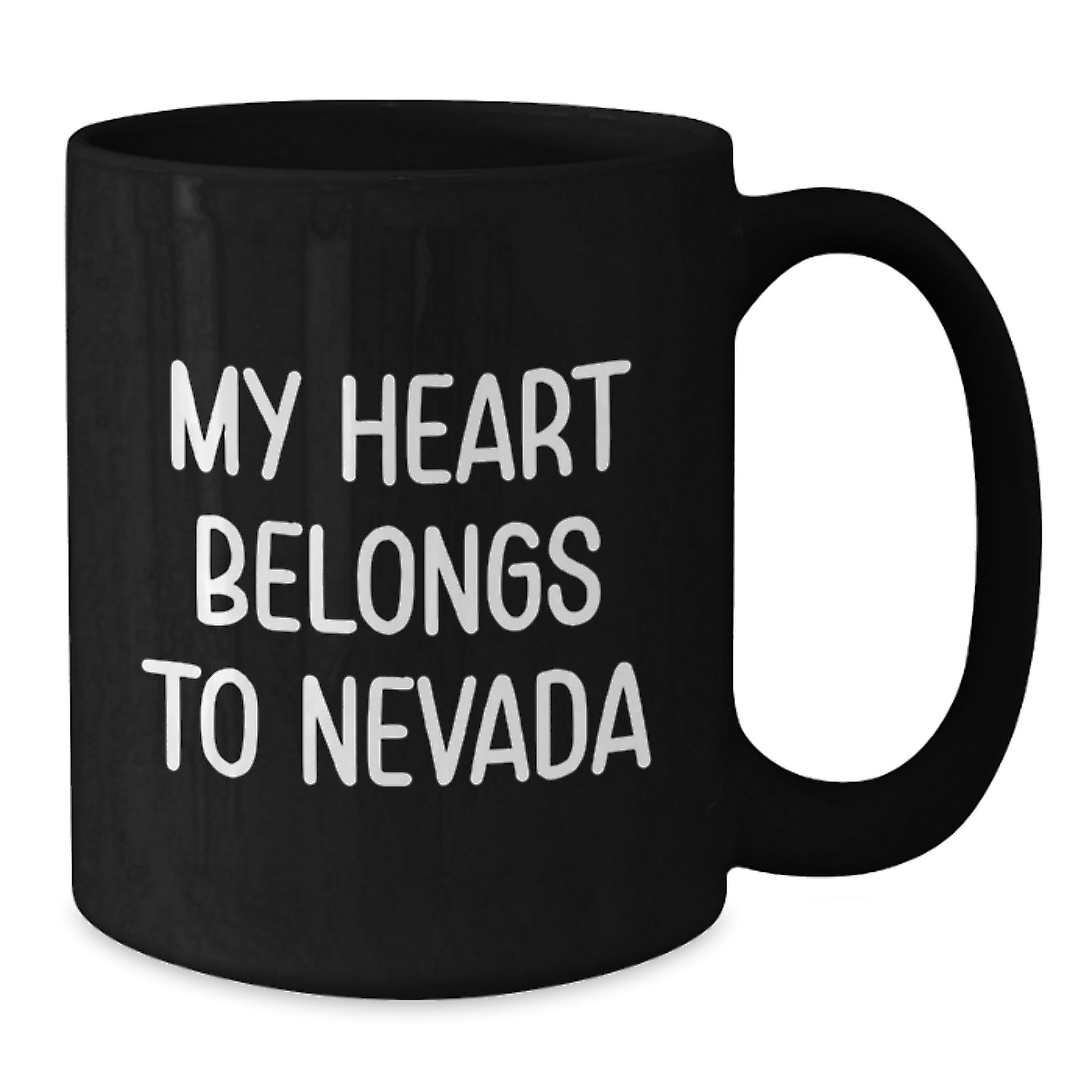Funny Nevada Gifts - My Heart Belongs To Nevada Black Coffee Mug for Birthday, Gifts from Men, Women, Friends, Coworkers, Family - Additional