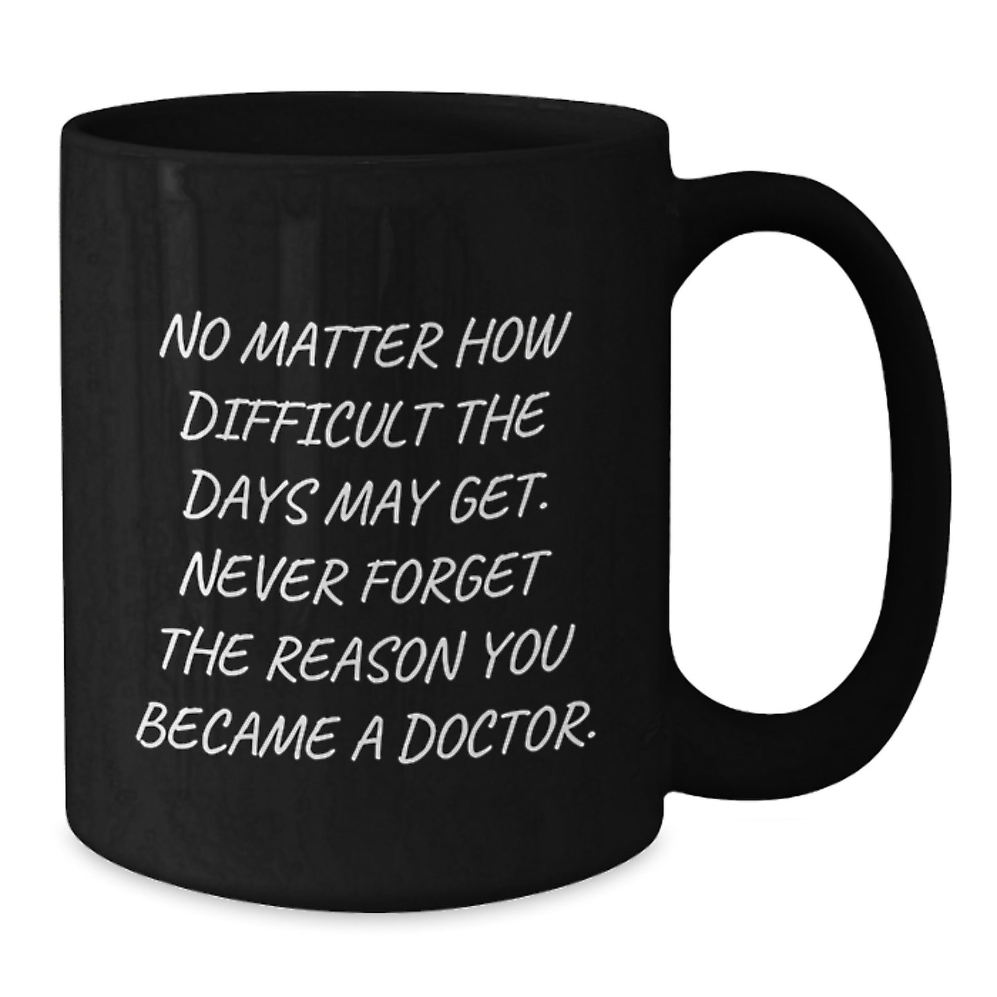 Inspirational Doctor Quotes Black Coffee Mug, Gifts from Family to Doctor, Graduation Unique Gifts - Additional