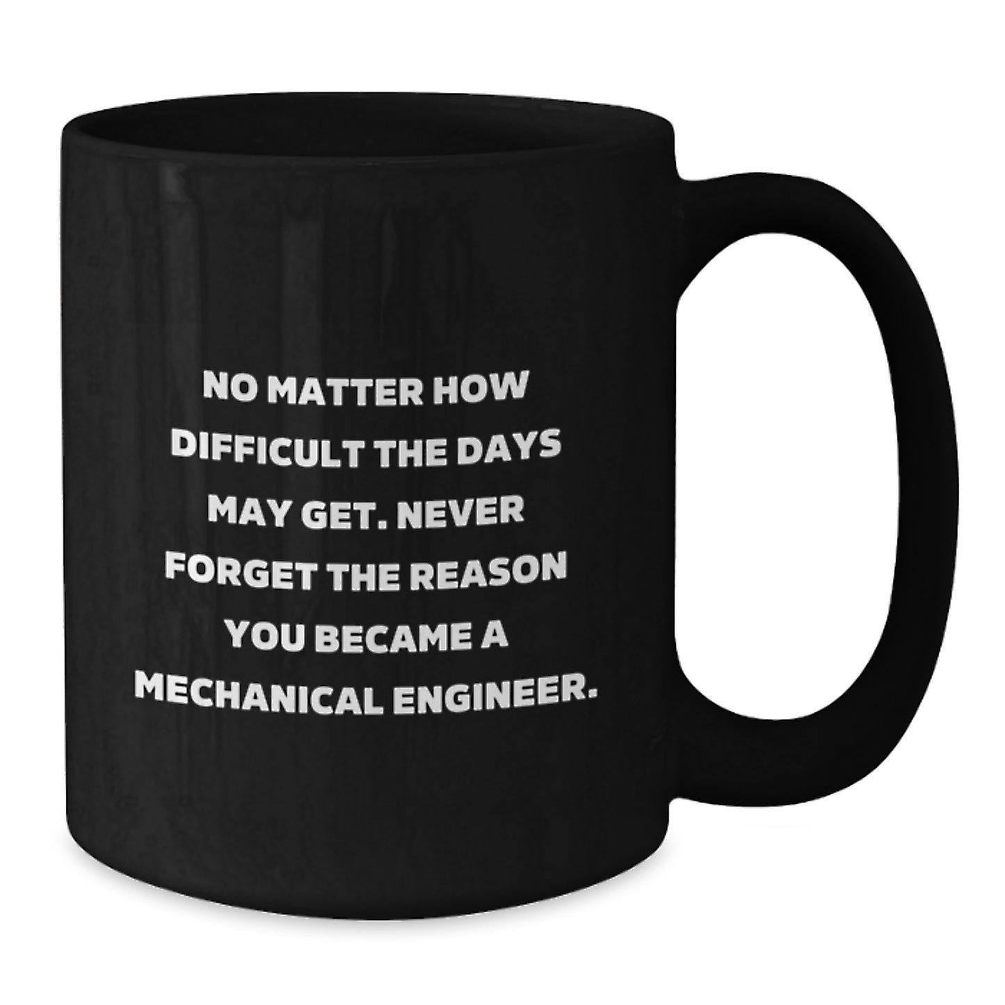 Mechanical Engineer Inspirational Gifts Black Coffee Mug for Graduation, Funny Quote from Friends to Coworkers, 11oz or 15oz, Microwave and Dishwasher Safe - Additional