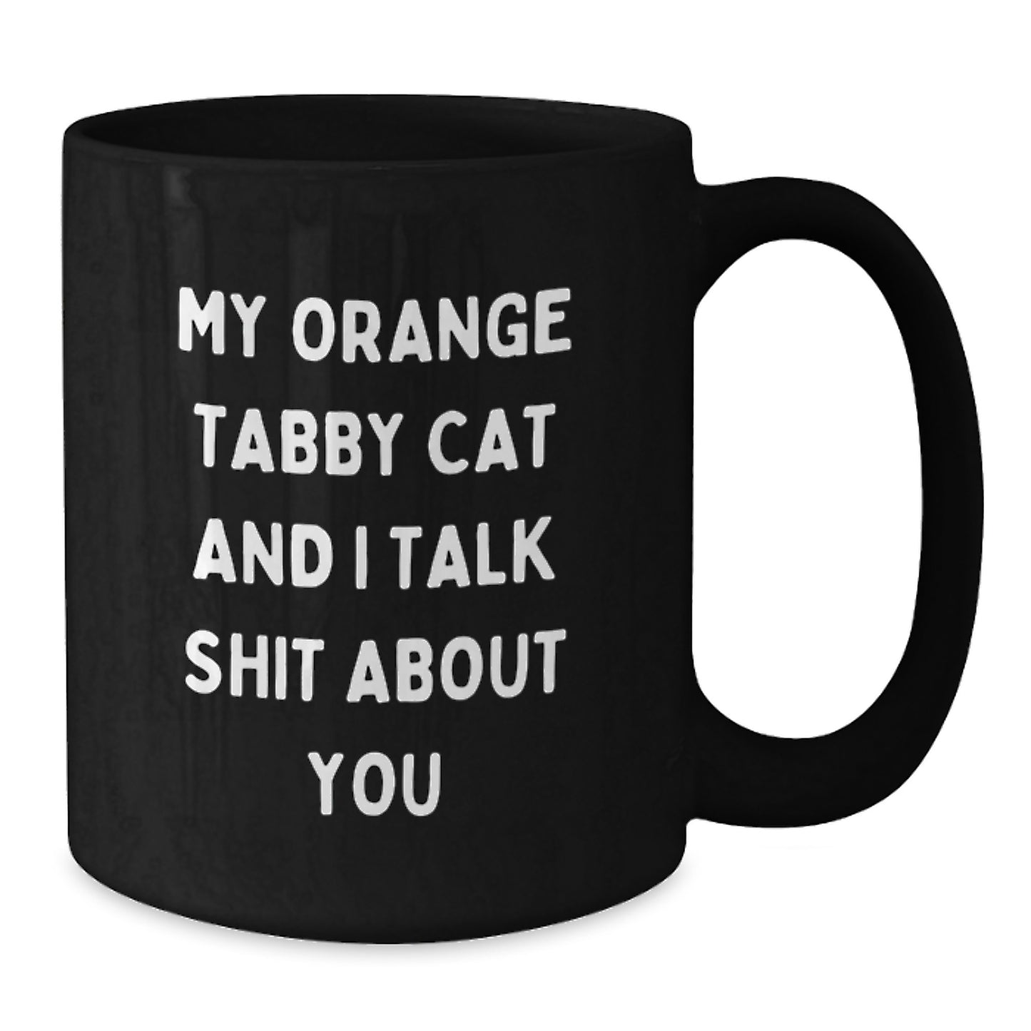 Funny Orange Tabby Cat Black Coffee Mug, Gifts from Men for Orange Tabby Cat Lovers, Father's Day Unique Gifts - Additional
