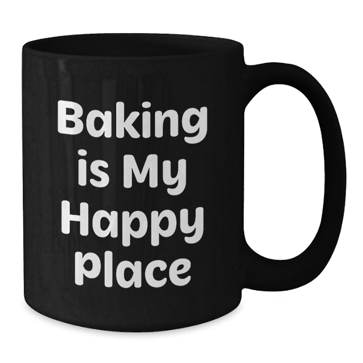 Baking Gifts for Him from Wife, Funny 'Baking Is My Happy Place' Valentine's Unique Gifts for Coffee Lover Black Coffee Mug - Additional