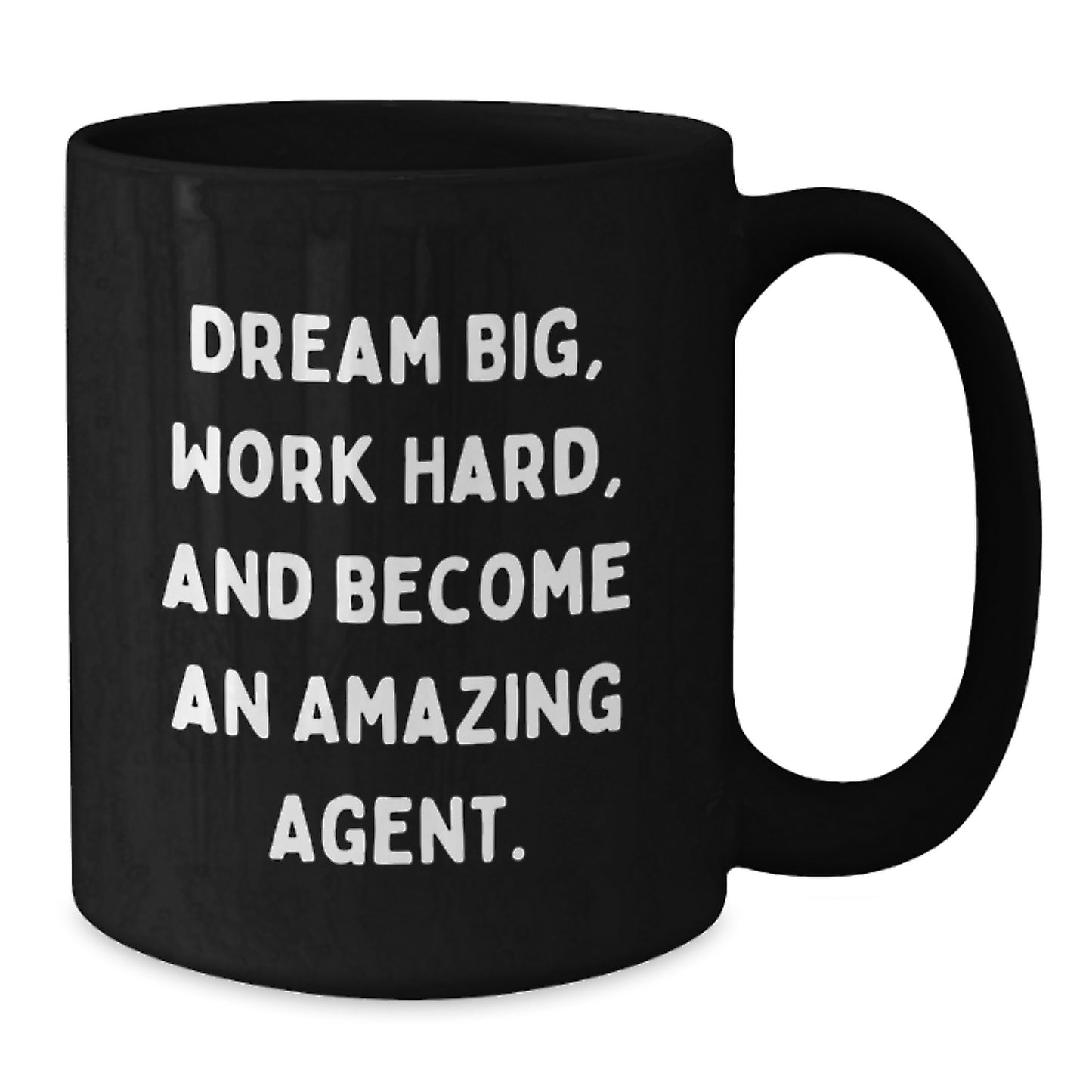 Funny Agent Gifts, Dream Big Work Hard Black Coffee Mug, Birthday Unique Gifts for Agents from Friends, Coworkers, Family - Additional