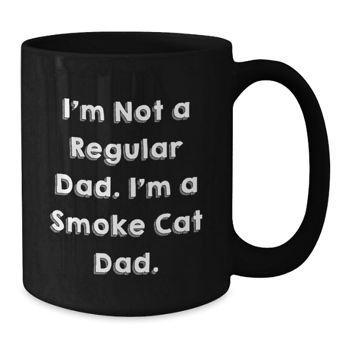 Funny Smoke Cat Dad Gifts from Men to Friends and Family - Unique Black Coffee Mug with Christmas Quote - Additional