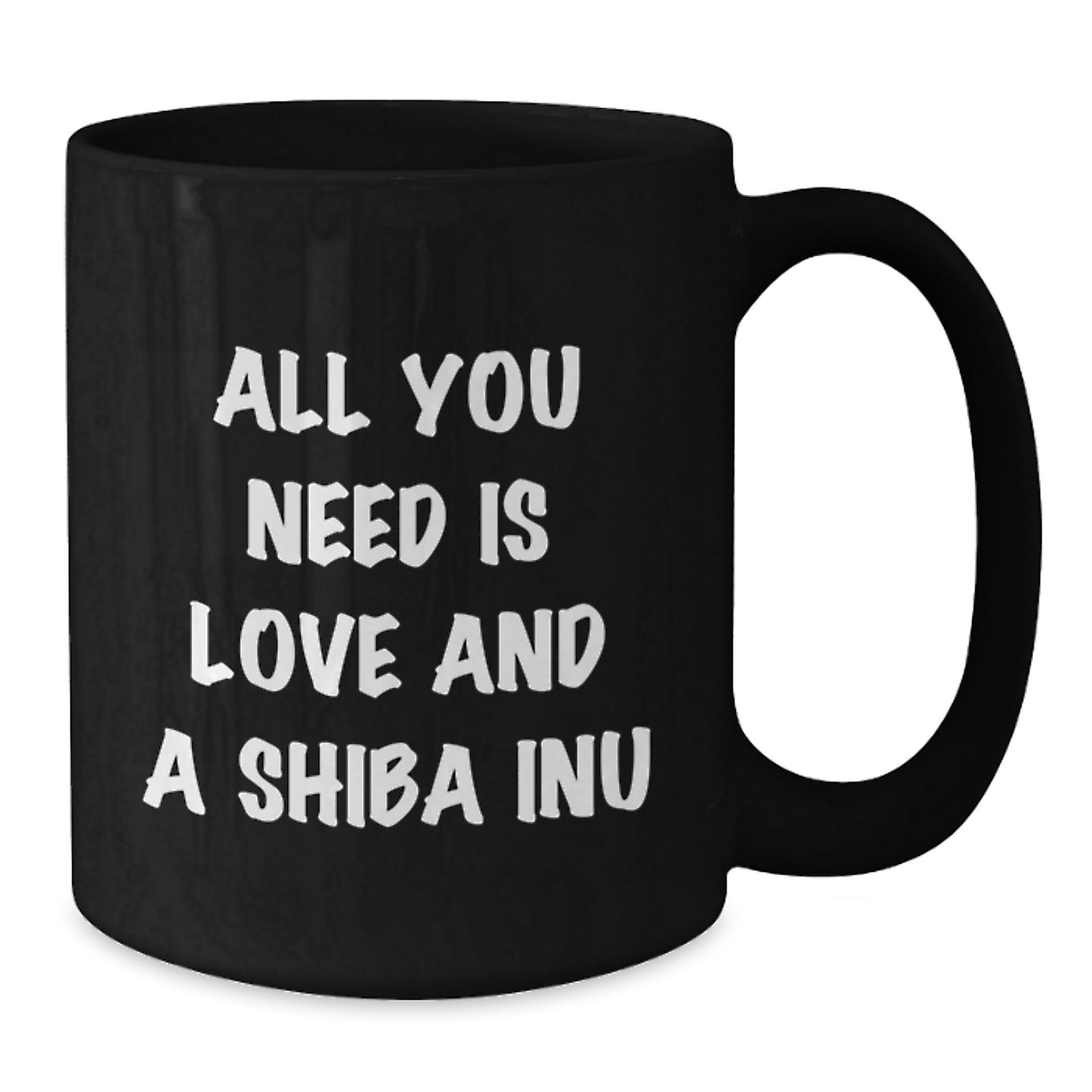 Love Shiba Inu Dog Gifts from Friends and Family - Funny Black Coffee Mug for Men and Women - Additional