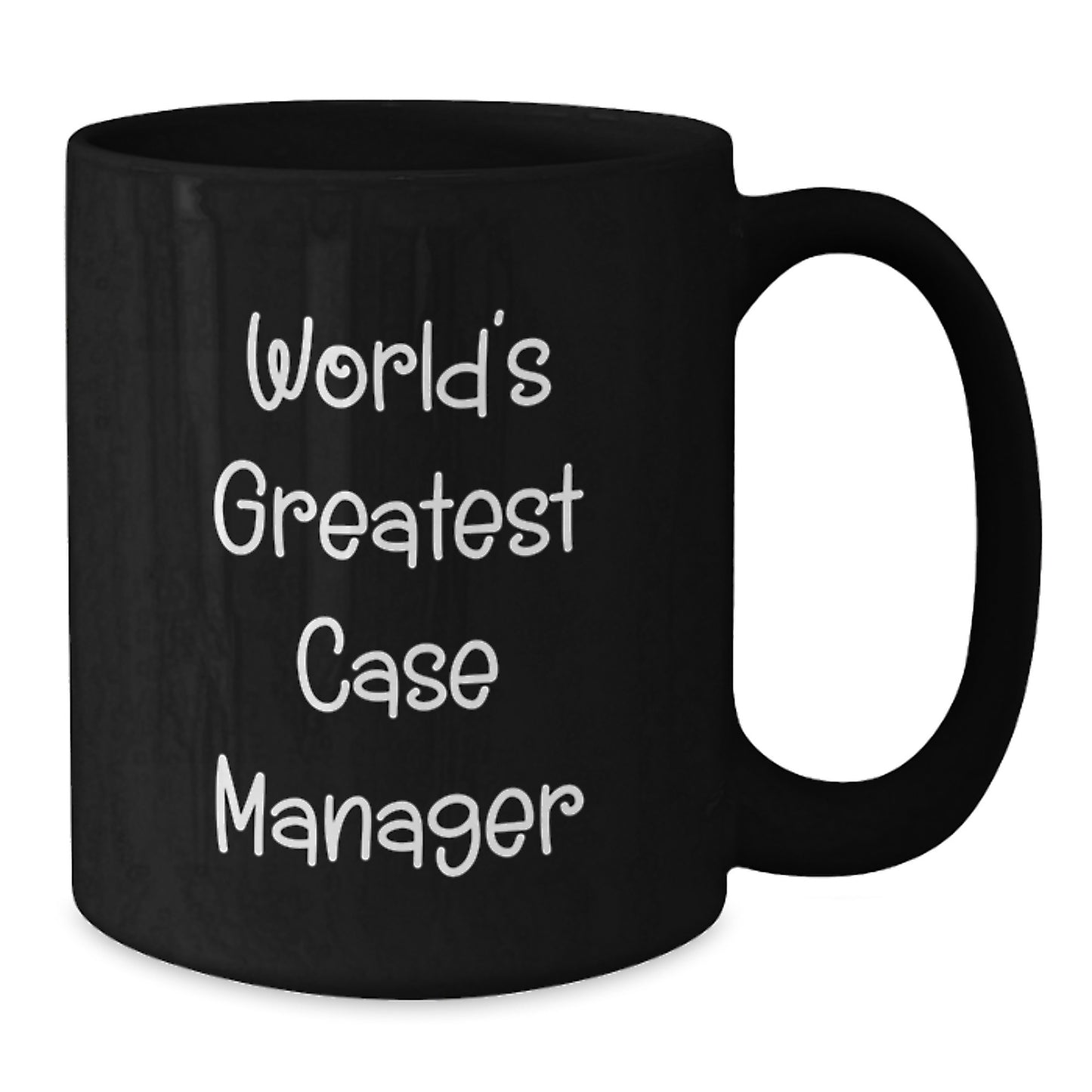 Funny Case Manager Gifts from Friends for World's Greatest Case Manager Black Coffee Mug, Unique Christmas Unique Gift, Black, 11oz, Microwave and Dishwasher Safe - Additional