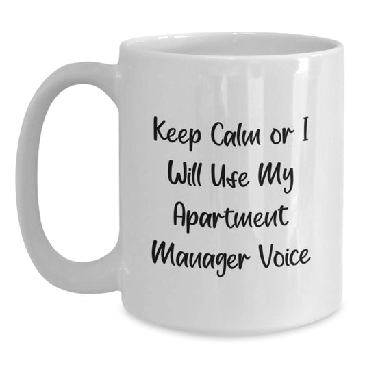 Funny Apartment Manager Gifts from Family - White Coffee Mug for Mom's Unique Mother's Day - Main
