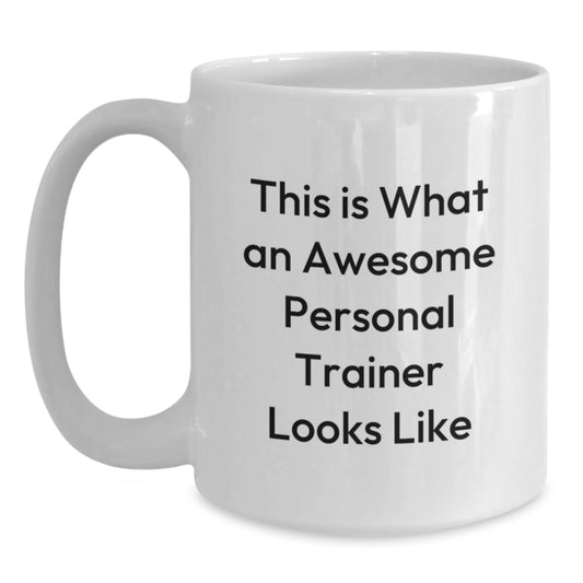 Funny Personal Trainer Gifts for Men, Unique White Coffee Mugs from Friends, Personal Trainer White Coffee Mug, Christmas Unique Gifts for Personal Trainers - Main