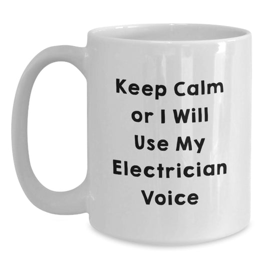 Funny Electrician Gifts from Family - White Coffee Mug for Mom's Unique Mother's Day - Main