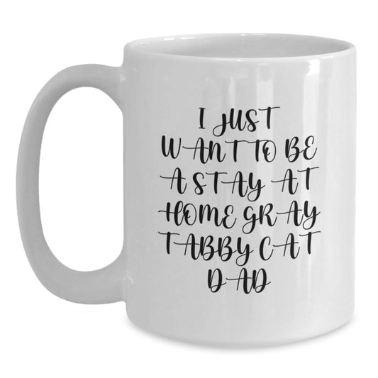 Gray Tabby Cat Dad Funny Mug Gifts for Men Friends from Family Graduation Unique - Main