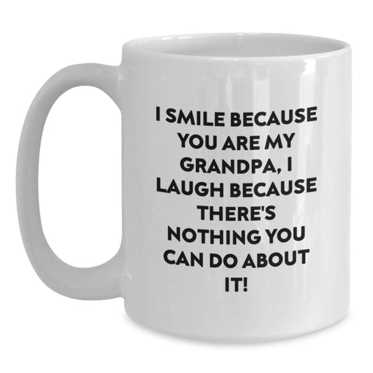 Grandpa Fun White Coffee Mug, Gifts from Family, Friends, or Coworkers, Funny Quote, Unique Birthday Unique Gifts for Grandpa, Men, or Women - Main