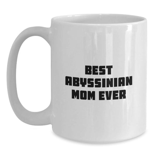 Funny Abyssinian Cat Mom Gifts from Friends to Family for Graduation Unique White Coffee Mugs - Main