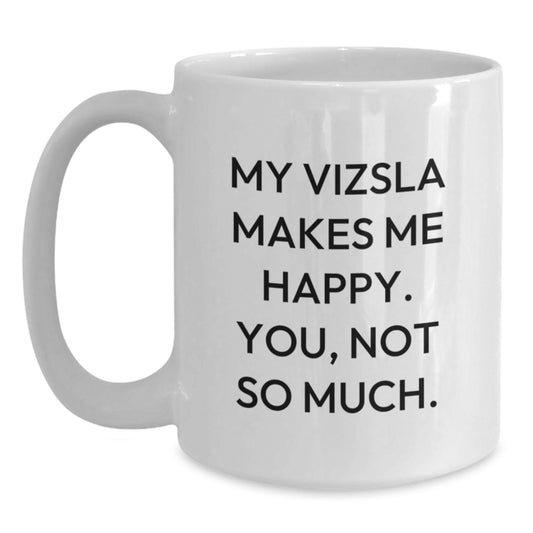 Funny Vizsla Dog Lover Gifts for Men from Friends on Birthday - White Coffee Mug - Main