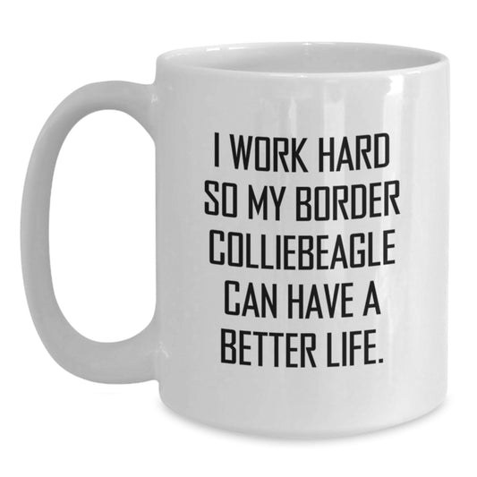 Funny Border Collie Dog Lover Gifts from Men to Friends Birthday White Coffee Mug - Main
