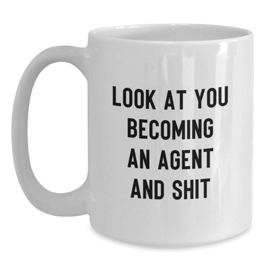 Funny Agent Gifts from Coworkers, White Coffee Mugs for Agent, Christmas Unique Agent White Coffee Mug - Main