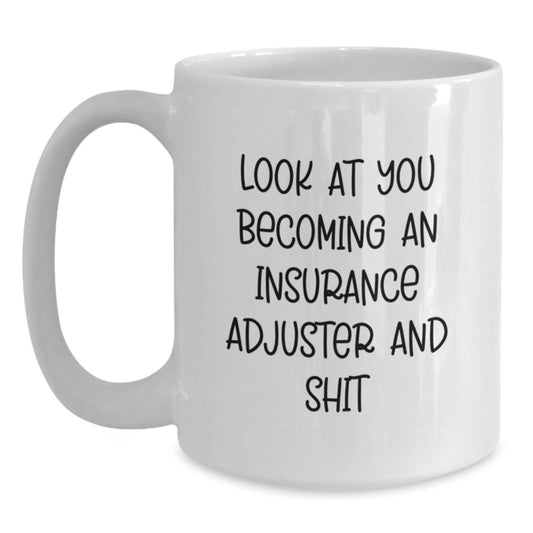 Birthday Gift for Her White Insurance Adjuster Mug Present - Main